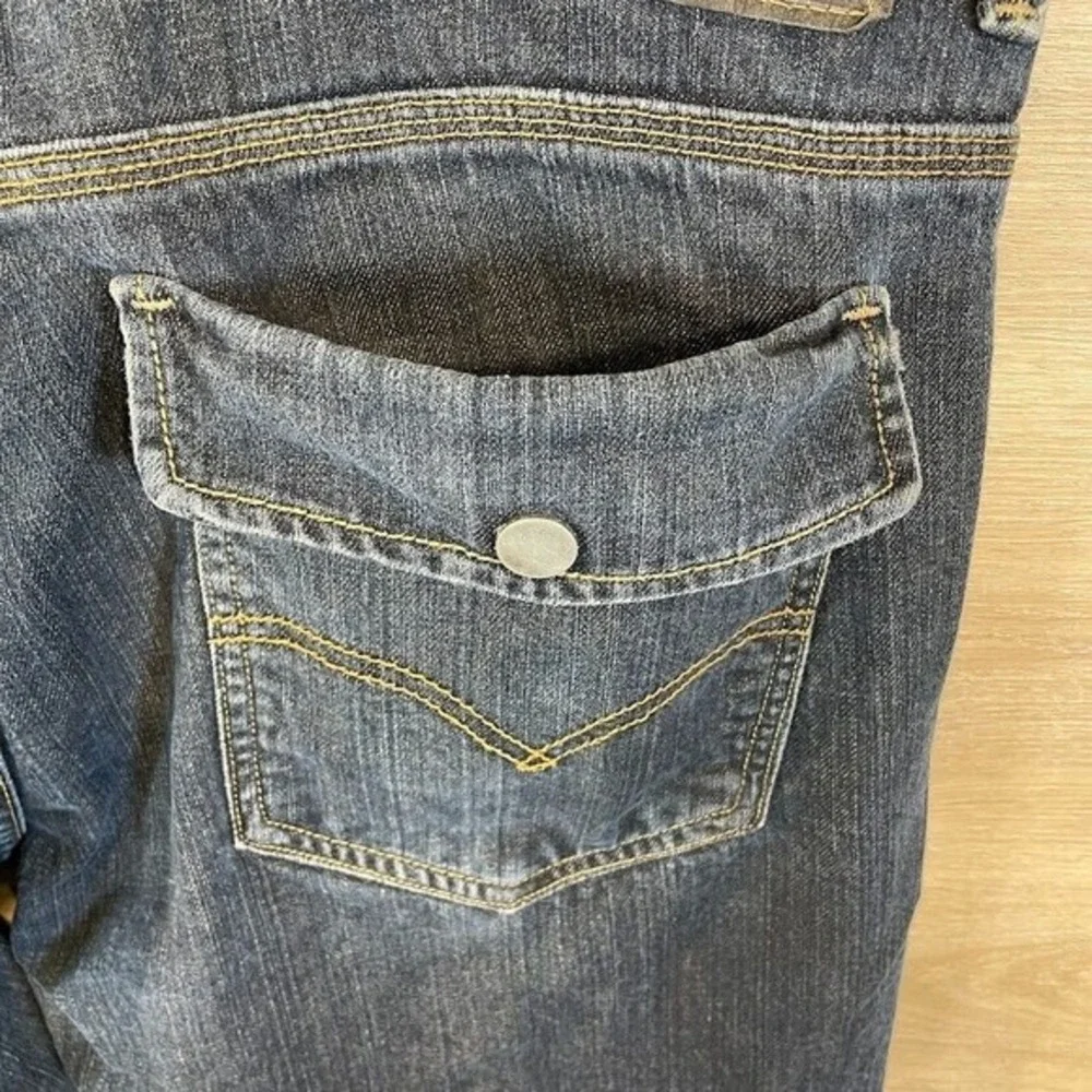 Levis Jeans Mens Size 38x32‎ Blue 514 Flap Pocket Distressed Straight Dark Wash